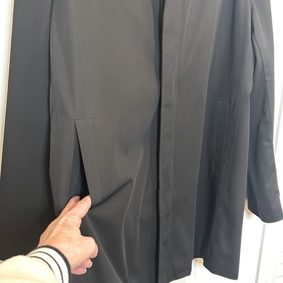 London Fog Single Breasted Black 3/4 Trench Coat Jacket Men’s Size  44T - Picture 2 of 14